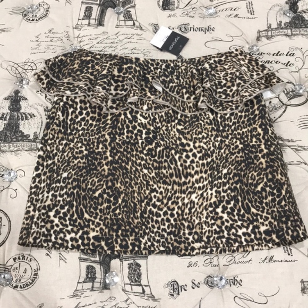 TOPSHOP Leopard Print Ruffle Skirt - Picture 4 of 6